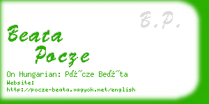 beata pocze business card